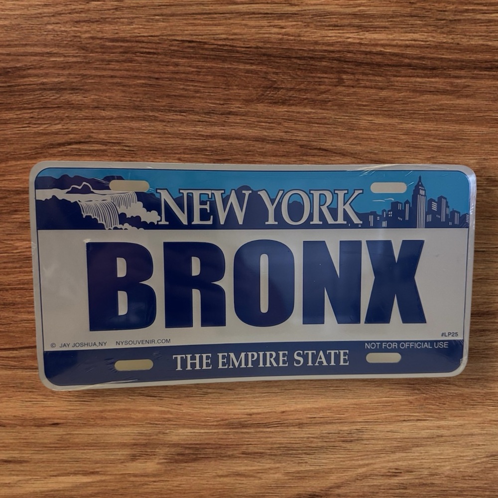 New York Bronx license plate